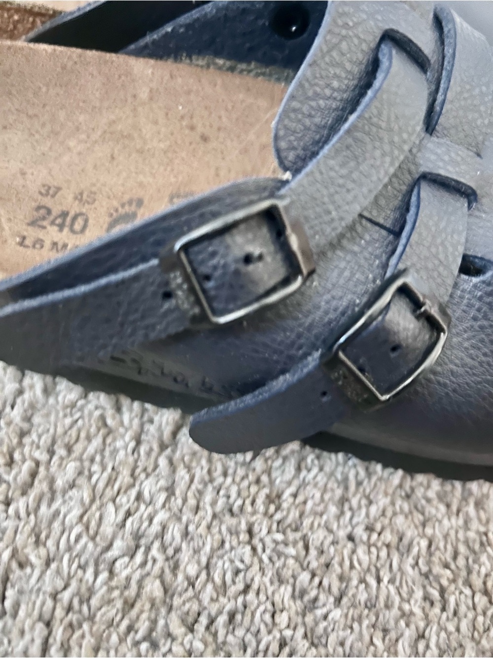 Birkenstock Birki’s Camden Double Buckle Clogs Size 37 US 6-6.5 Navy Blue - Picture 5 of 8